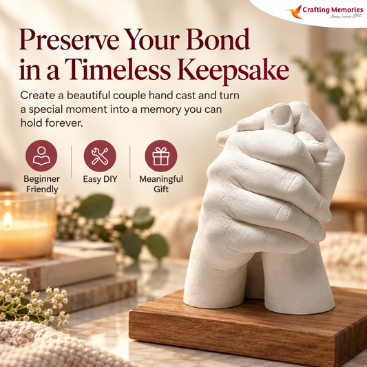 Couple Hand Casting Kit | For The Love You Want To Hold Forever | Recorded Step-by-Step Video Guidance