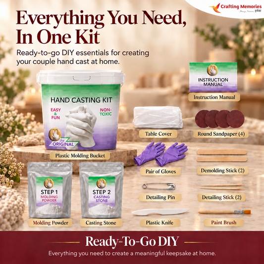 Couple Hand Casting Kit | For The Love You Want To Hold Forever | Recorded Step-by-Step Video Guidance