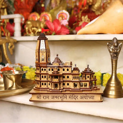 Free Led Light with Shree Ram Janmabhoomi Wooden Temple